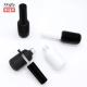 9ml Round Empty Glass Uv Gel Nail Polish Bottle Matte Black With Brush Cap