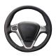Black Leather Design DIY Steering Wheel Wrap For Ford Fiesta 2008 2009 2010 2011 2012 2013 Ford Eco Sport 2013 2014 2015 2016