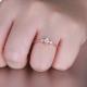Trendy Ring for Women 925 Sterling Silver Moonstone Ring Rose Gold Plated Princess Cut Dainty Engagement Ring
