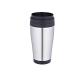 14oz Outer steel inner PP travel mug non-leak screwing lid slip to drink coffee mug