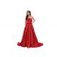 Sequin Strapless Arabic Long Mermaid Wedding Dress Red Color Customized Size