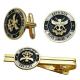 Custom Cufflink Tie Clips Set Soft Enamel Color For Men'S Suit Shirt