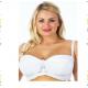 K Cup White Nylon / Spandex / Polyester One-Piece Sexy Padded Plus Size Convertible Bra