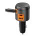 Aluminum Alloy USB Port Car Charger Type C 60W PD Car Charger With Rectractable Cable