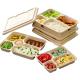 Eco-friendly customized takeaway lunch box biodegradable sugarcane bagasse container 4 or 5 compartments with lid
