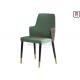 Green Color Eco-leather Upholstered Hotel Restaurant Chairs with Solid Wood Legs