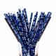 Artifacts Decorative Blue Striped Paper Drinking Straws