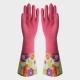 Lady Extra Long Sleeve Rubber Gloves Water Resistant For Daily Life