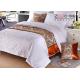 50% Cotton White Hotel Bedding Sets With White Feather Design Linen