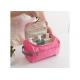 Polyester Travel Toiletry Bag OEM / ODM Service Pink Color For Ladies