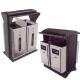 two-compartment stainless steel recycling bin used for Outdoor,Plaza,Park,School