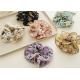 Japan Korea chiffon floral lockrand edge scrunchies headdress ins pleated fabric hair accessories