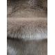 Coffee colored imitation fox fur is thick, solid, and soft