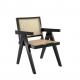 Simple Nordic wood rattan dining chair Korean sitting room balcony lounge chair coffee shop negotiation chair
