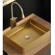 Rectangular Stainless Steel Vessel Sinks Luxury Style With Nano Plating PVD Brushed