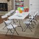 Folding 8 Seater Plastic Table For Dining Customize Square Lightweight Long White Portable Outdoor Theme Party