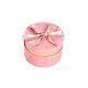 Round Glitter Velvet Jewelry Box , Suede Gift Box Stamping Logo With Top Ribbon