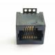 Black PCB Modular Jack RJ45 Ethernet 8 Pins 8 Contacts High Temperature Plastic