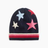 GRILS 60/30/10 cotton/nylon/wool KNITTED JACQUARD STRIPE CUFF HAT BEANIE