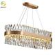 Luxury Crystal Pendant Light K9 Crystal And Metal Gold LED Rectangle Chandelier