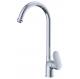High Arc Modern One Handle Brass Kitchen Tap Faucet With Brushed Chrome