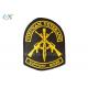 100% Rayon Thread Iron On Embroidered Patches Size Customized With Paper Coated