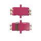 Pink LC To LC Coupler Multimode , Duplex ISO FTTH Adapter UPC