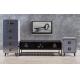 Top Genuine Leather Side Coffee Table Metal Lock Steel Frame With Drawers
