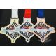 Gold / Silver / Copper Die Cacting Metal Award Medals One Side With Soft Enamel