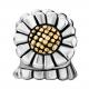 Rhodium Gold Plating Large Hole Sunflower European Charm Bead Fits Pandora Bracelet