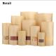 100PCS 15x22+4CM Stand Up Seal Packaging Sealable Food Storage Kraft Paper Bag