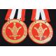 Printing Full Color Epoxy Carnival Metal Award Medals With Red / White Strip Ribbon