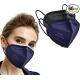 Black Navy 5 Layer KN95 Face Mask With Adjustable Nose Clip