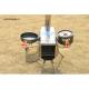 Portable Firewood Stove Grill Stainless Steel Outdoor Stove for Camping Cooking