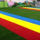 School Park Colorful Artificial Grass / Outdoor Runaway Rainbow Lawn Carpet