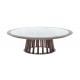 Round Coffee table used Oak wood with Stone marble for Hotel Lobby and living room furniture by Italy designer furniture
