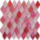 Pink color water waving glass mosaic tile diamond shape for dreaming girl