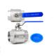 304 Stainless Steel 1/2 Inch FNPT Heavy Duty Full Port Ball Valve with Blue Handles