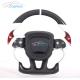 Custom White Carbon Fiber Challenger Steering Wheel Smooth Leather