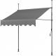 Clamp Awning 250 X 130 CM, Light Grey, Patio Canopy Sun Protection, Height