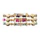 Zircon Gold Star Charm Handmade Elastic Bracelets With Flat Shape Beads For Girl