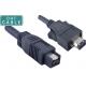 Insulated Firewire Camera Cable 1394A 6 Pin With Latches To 180 Degree 1394B 9pin
