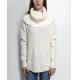 Women's 55% nylon/35% acrylic/10% wool knitted pullover cowl neck sweater