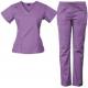 factory custom logo solid color scrub top and pants stretch scrub uniform