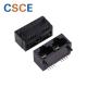 8P8C DIP Right Angle RJ45 Connector Black Color Insulation Resistance 500 MΩ MIN
