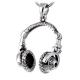 Mens Sterling Silver Necklace with Headphone Style Pendant(N01706201)