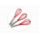 Red Silicone Hand Whisk Stirring Operated Set Carrot Power FDA Certified