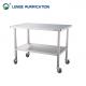 Stainless Steel Furnishing Table 1300mm × 850mm × 950mm With Wheels