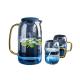 Colored 1550ml Glass Water Pitcher Set With 2 Cups For Iced Water Beverage