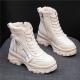 Plus Size 42 Genuine Leather Ladies Flat Boots Women'S Chunky Sneakers
